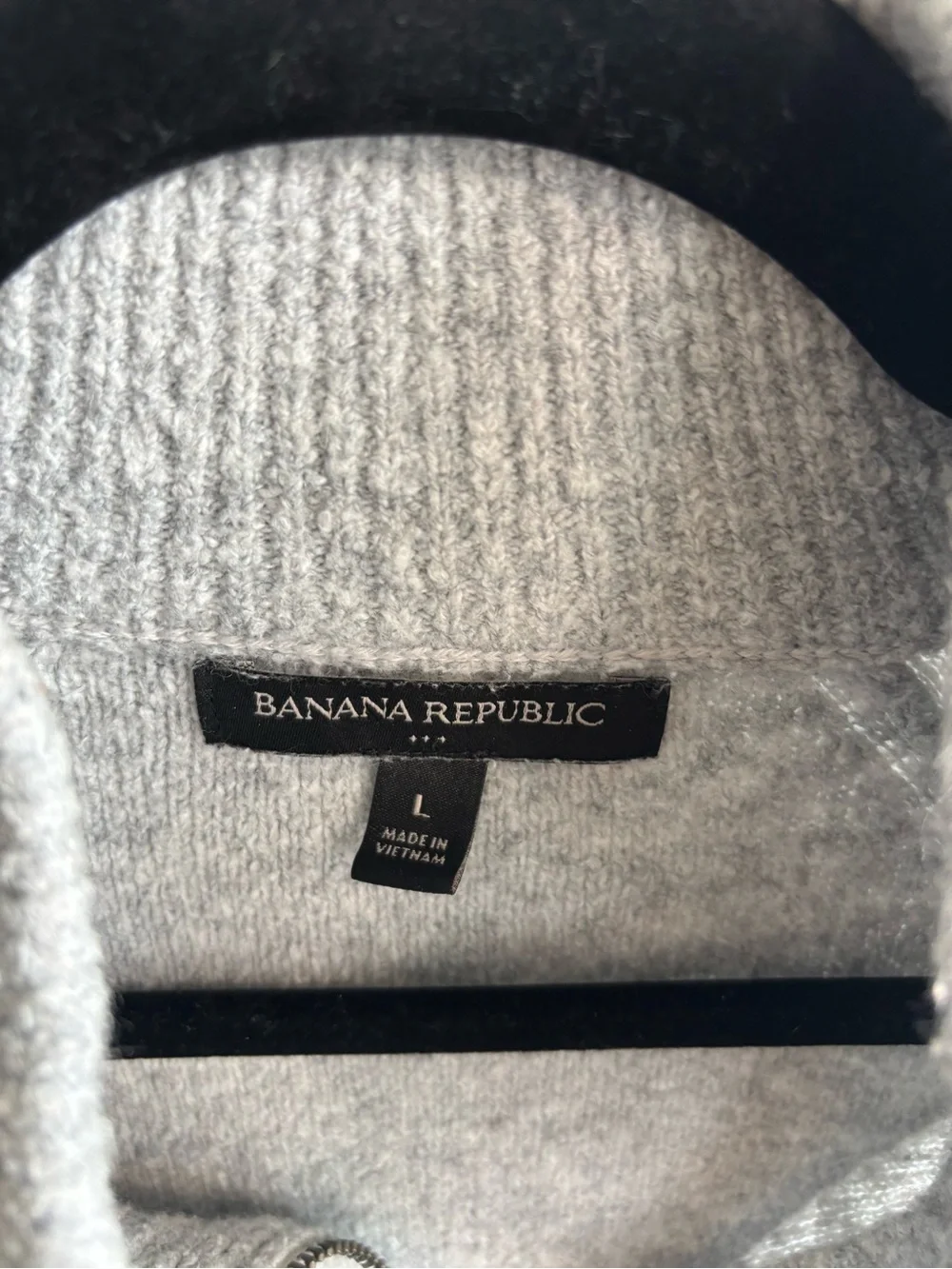 Banana Republic Men's Light Gray Half-Zip Sweater